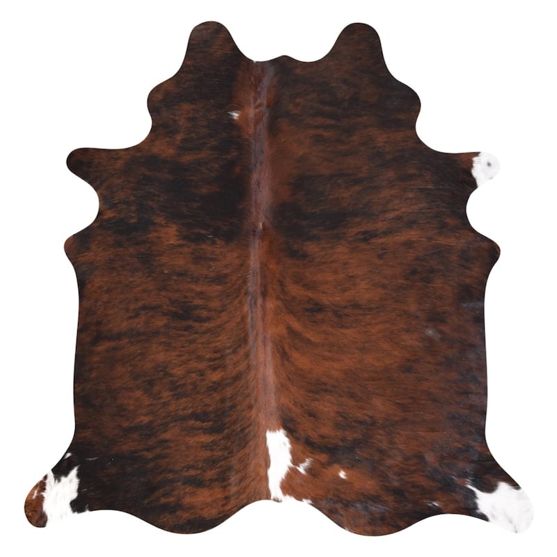 Real Cowhide Rug Brindle & White