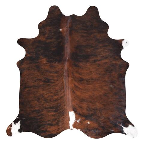 Real Cowhide Rug Brindle & White