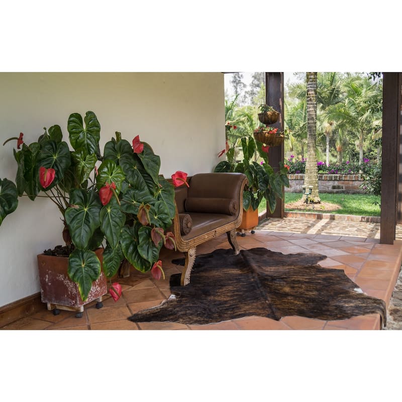 Real Cowhide Rug Dark Brindle