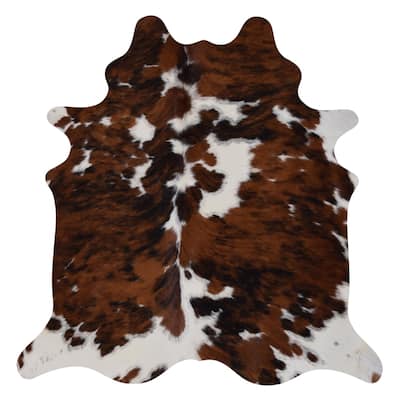 Real Cowhide Rug Tricolor & White