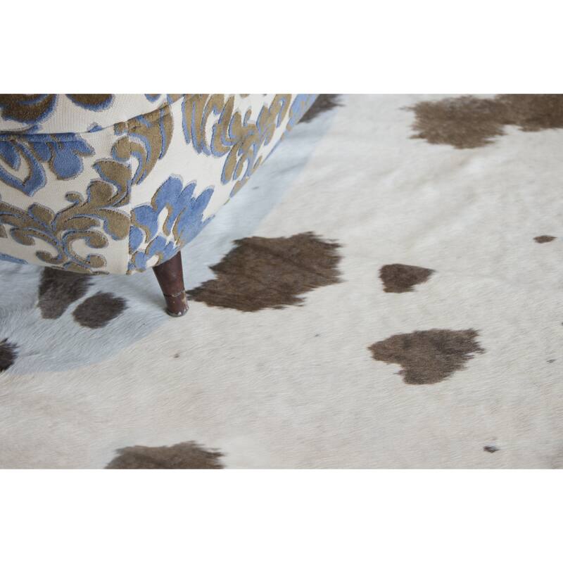 Real Cowhide Rug Grey and White