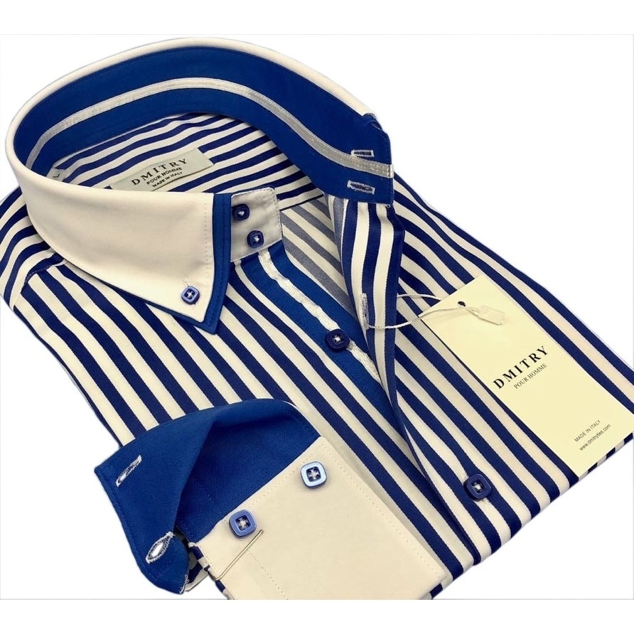 royal blue and white dress shirt