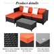 Kinbor 5-Piece Patio Furniture PE Rattan Wicker Sofa Sectional Sofa Set Cushioned Deck Couch - Thumbnail 10