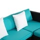 Kinbor 5-Piece Patio Furniture PE Rattan Wicker Sofa Sectional Sofa Set Cushioned Deck Couch - Thumbnail 5
