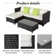 Kinbor 5-Piece Patio Furniture PE Rattan Wicker Sofa Sectional Sofa Set Cushioned Deck Couch - Thumbnail 16