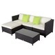 Kinbor 5-Piece Patio Furniture PE Rattan Wicker Sofa Sectional Sofa Set Cushioned Deck Couch - Thumbnail 18