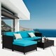 Kinbor 5-Piece Patio Furniture PE Rattan Wicker Sofa Sectional Sofa Set Cushioned Deck Couch - Thumbnail 0