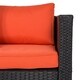 Kinbor 5-Piece Patio Furniture PE Rattan Wicker Sofa Sectional Sofa Set Cushioned Deck Couch - Thumbnail 13