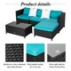 Kinbor 5-Piece Patio Furniture PE Rattan Wicker Sofa Sectional Sofa Set Cushioned Deck Couch - Thumbnail 3