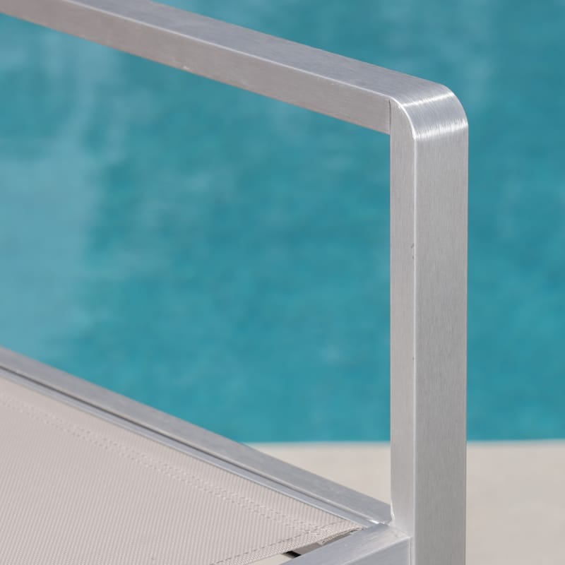 Cape Coral Outdoor 29.50 Inch Mesh Aluminum Barstools (Set of 2) by Christopher Knight Home