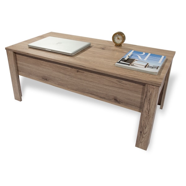 light oak coffee table with drawers