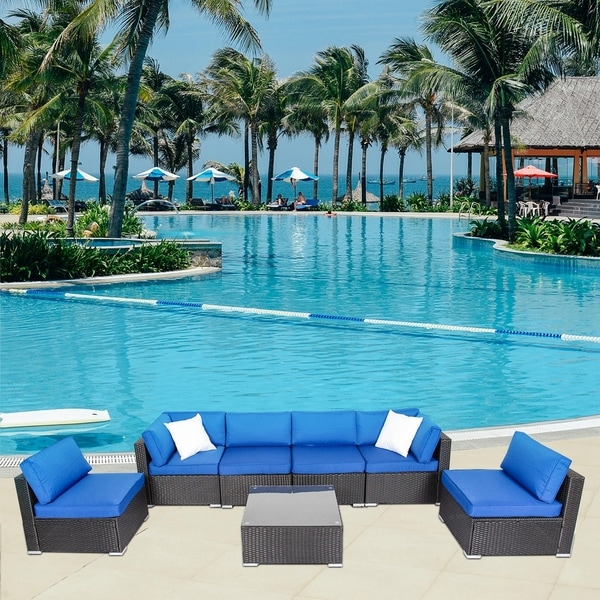 Shop Kinbor 7 Pcs Outdoor Furniture Patio Sectional ...