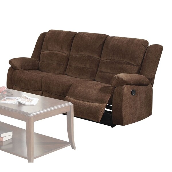 Shop 3 Seater Fabric Motion Sofa, Dark Brown - Overstock - 22869548