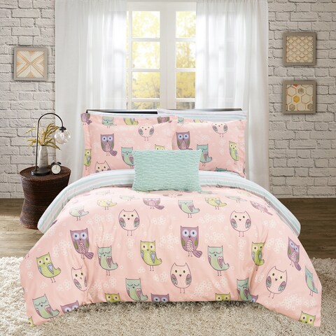 Chic Home Horned 8 Piece Reversible Comforter Set Cute Owl Design