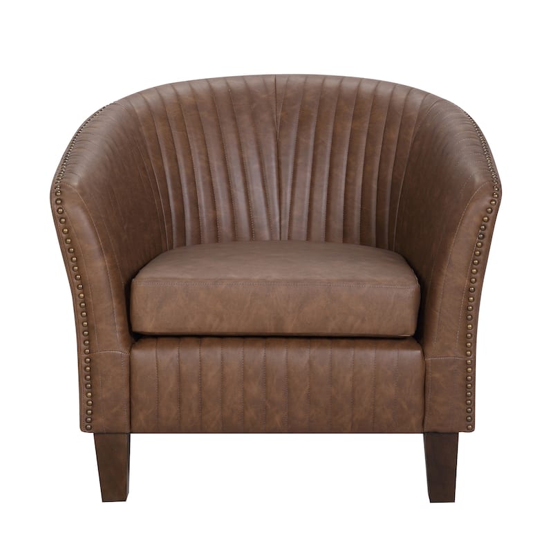 Shelton Faux Leather Club Chair - Brown