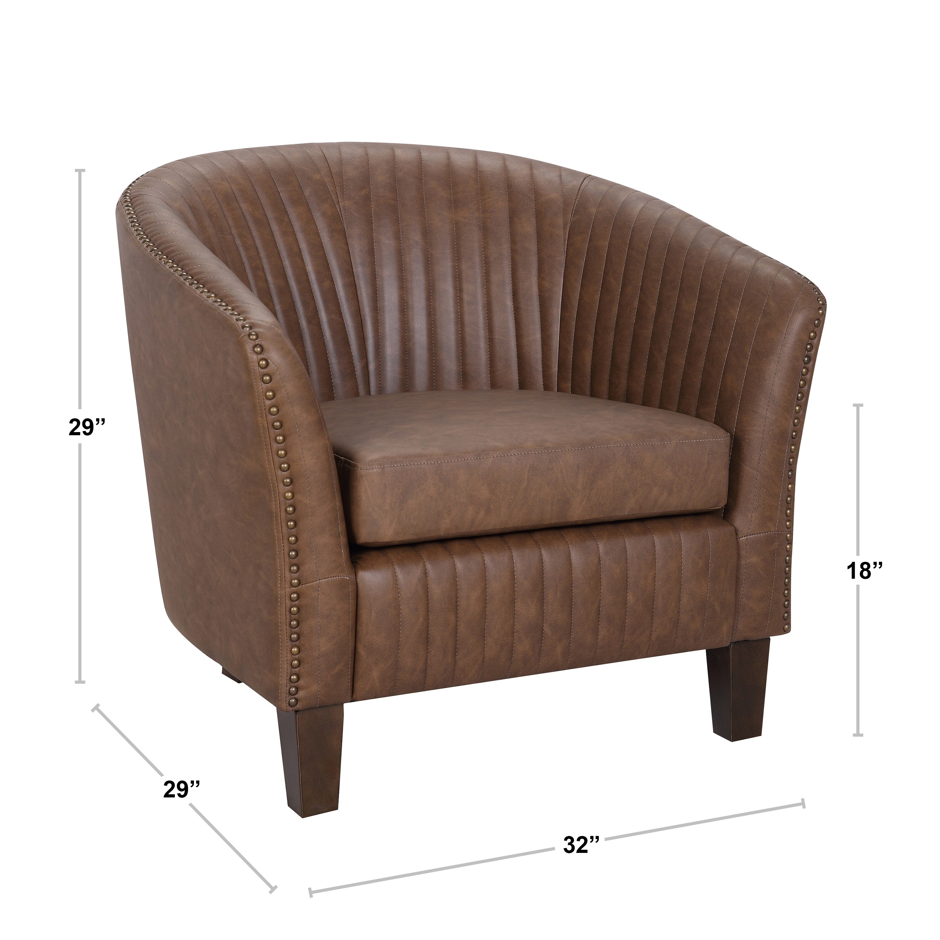 faux leather tub chair tan