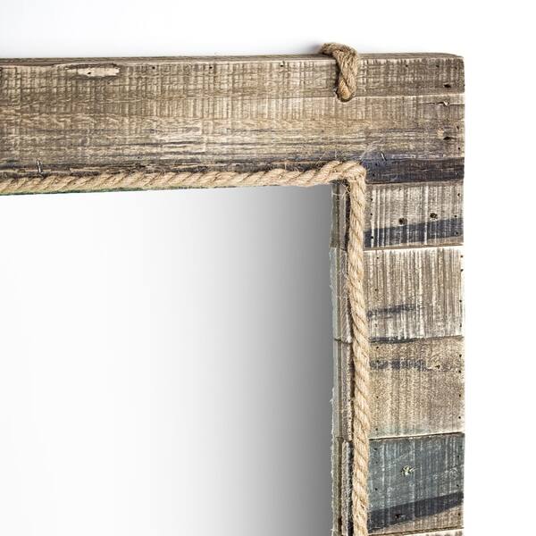 Shop American Art Decor Rustic Wood Paneled Wall Vanity Mirror
