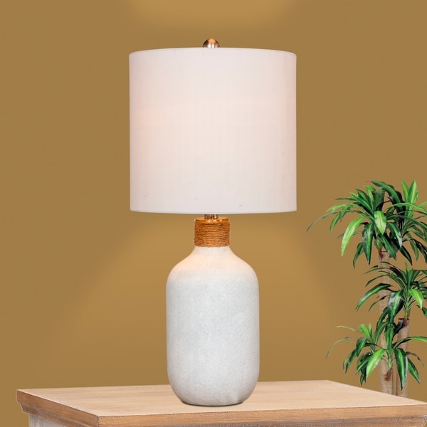 pair of white table lamps