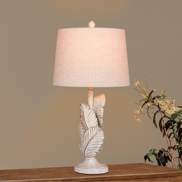 pair of white table lamps