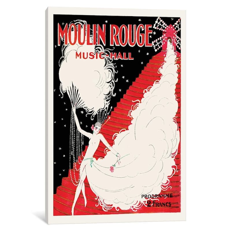 iCanvas "Moulin Rouge, Music-Hall Programme, 1920" by Charles Gesmar