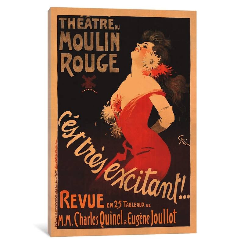 iCanvas "Theatre du Moulin Rouge, C'est Tres Excitant" by J.A. Grun
