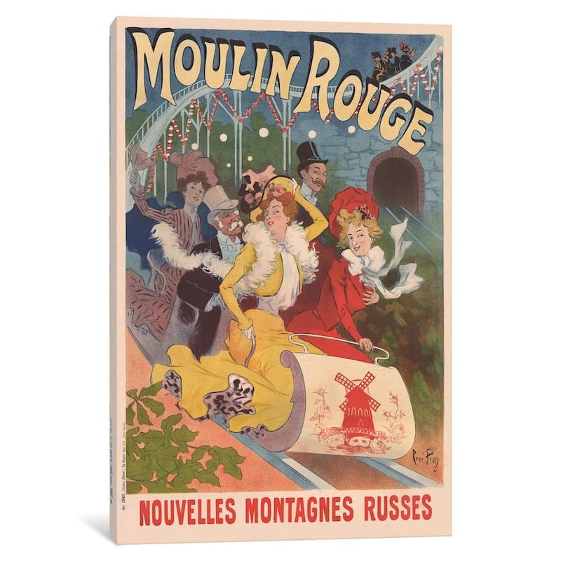iCanvas "Moulin Rouge, Nouvelles Montagnes Russes, 1889" by Rene Pean