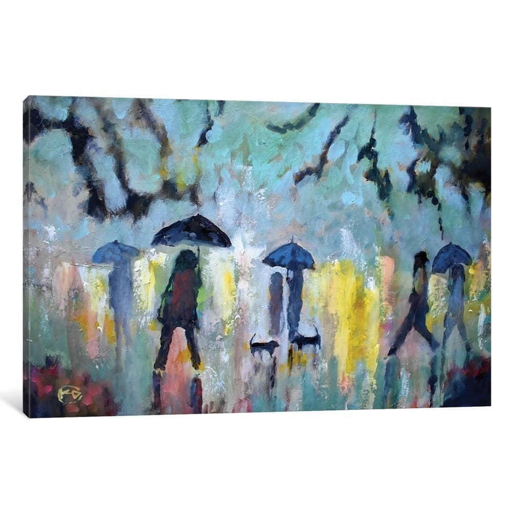 iCanvas "Two Dachshunds In The Rain" by Kip Decker