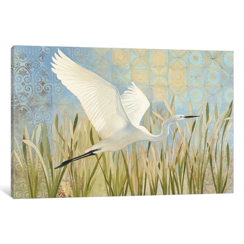 iCanvas "Snowy Egret In Flight" by Kathrine Lovell