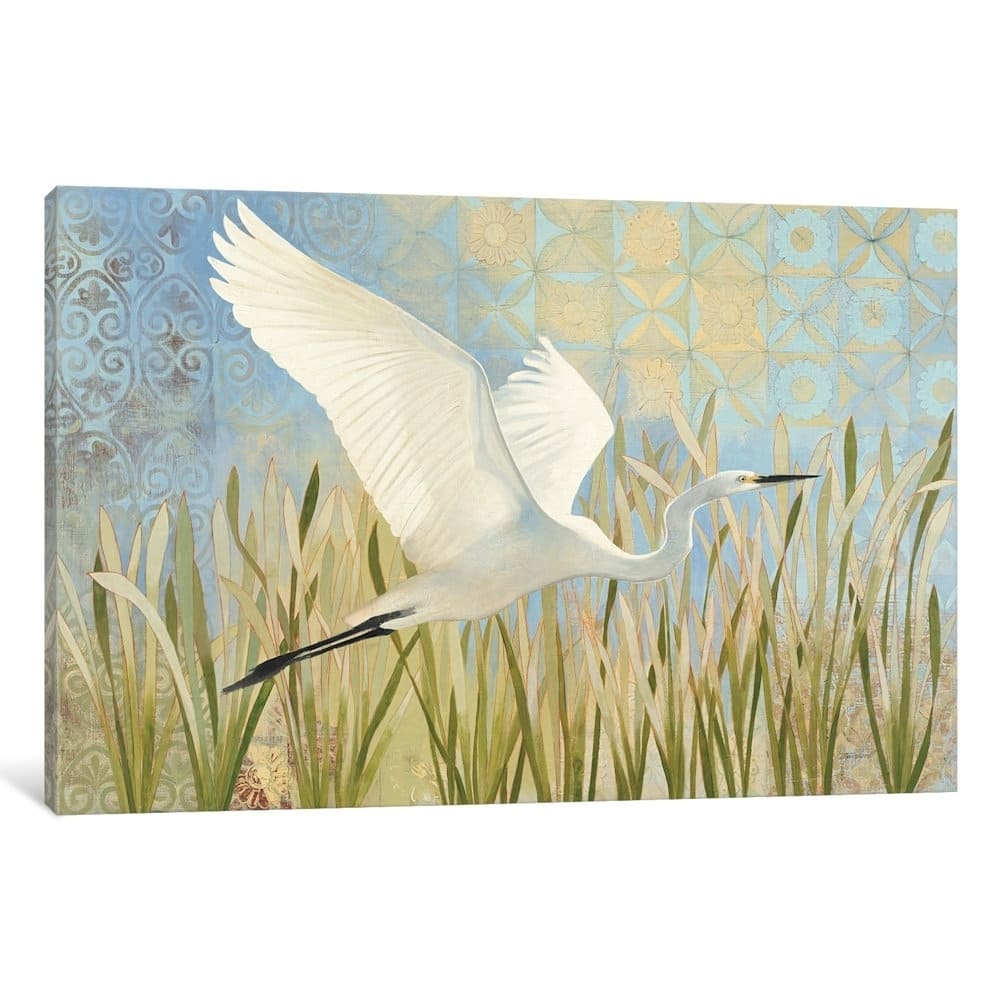 iCanvas "Snowy Egret In Flight" by Kathrine Lovell
