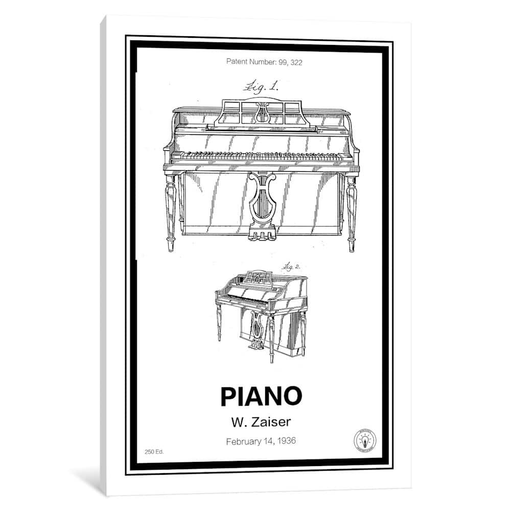 iCanvas "Piano" by Retro Patents
