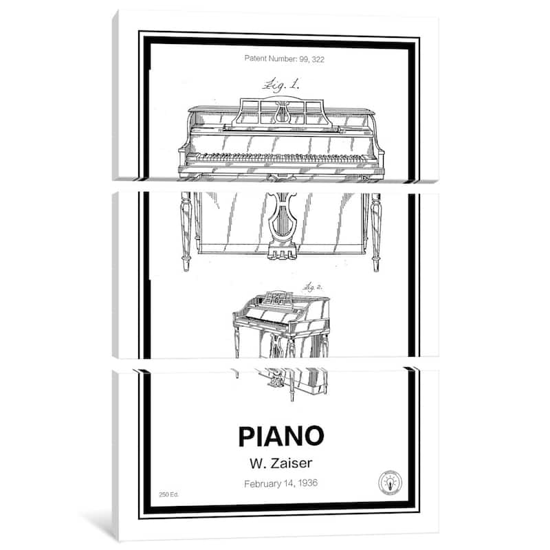 iCanvas "Piano" by Retro Patents