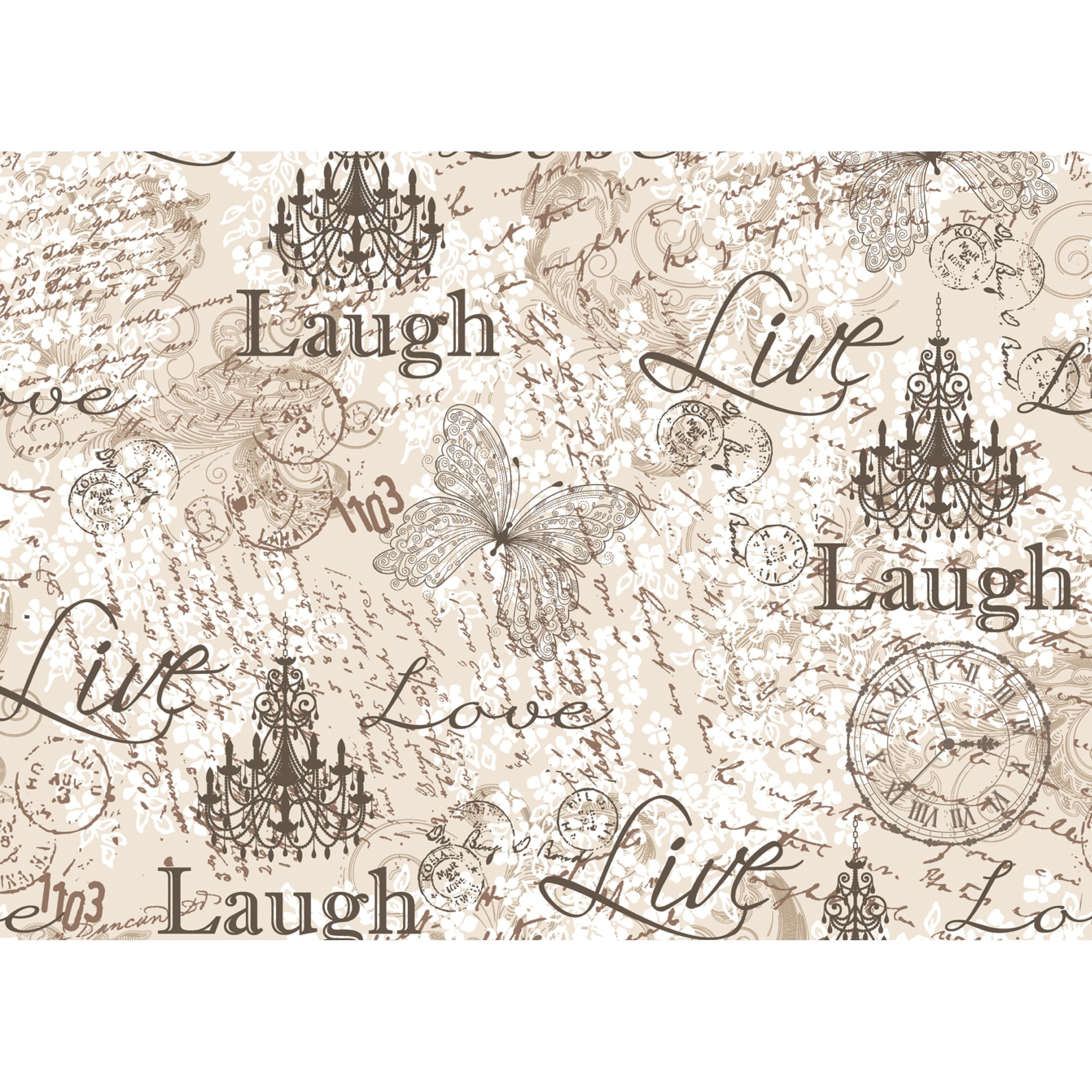 Asher Home Laugh Love Live 4 Pack Placemat Set - 