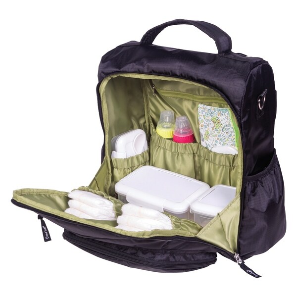 black backpack diaper bag