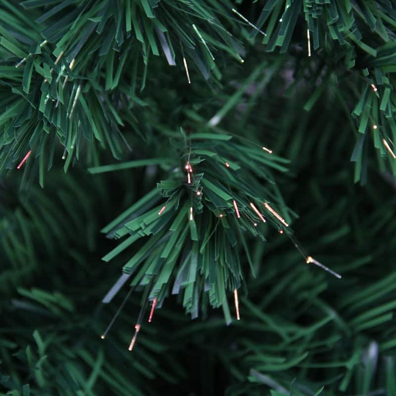 6' Pre-Lit Medium Color Changing Fiber Optic Artificial Christmas Tree - Multicolor Lights.