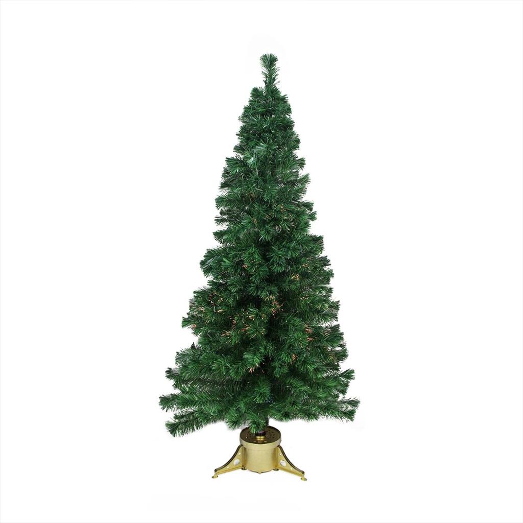 6' Pre-Lit Medium Color Changing Fiber Optic Artificial Christmas Tree - Multicolor Lights.