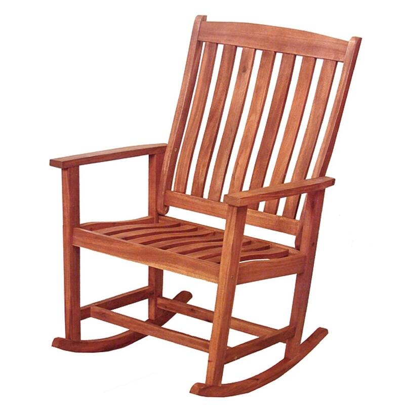 41" Acacia Wood Outdoor Patio Rocking Chair