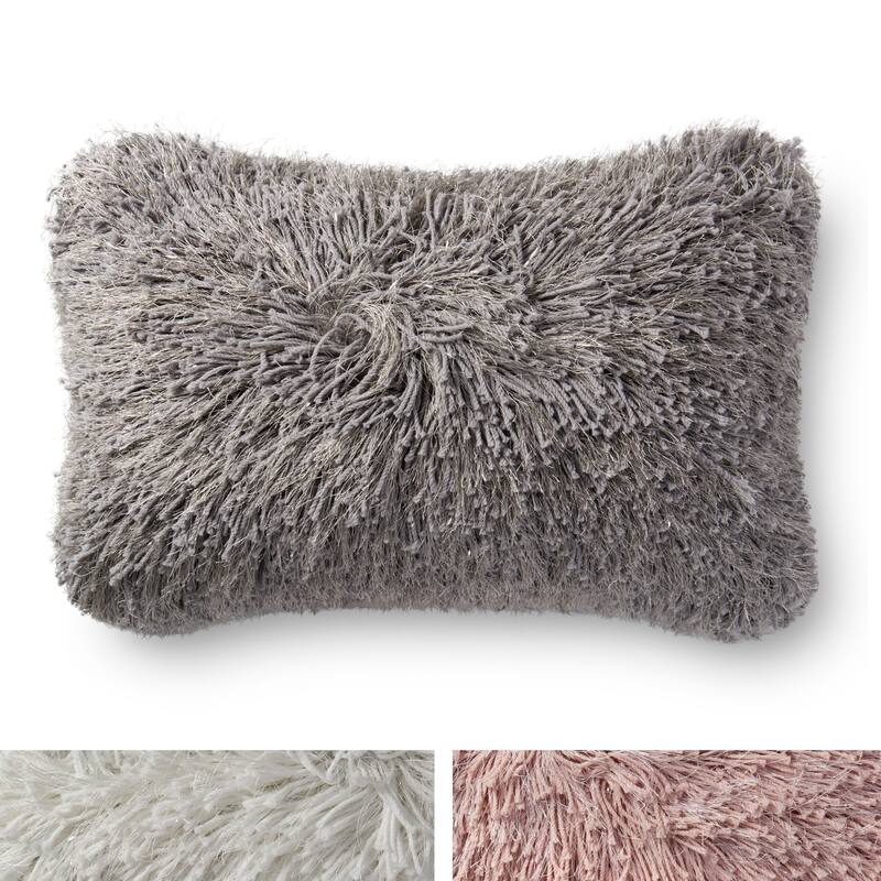 Shag Solid Shimmer 13 x 21 Throw Pillow