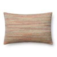 Woven Beige/ Multi Striped 13 x 21 Pillow Cover