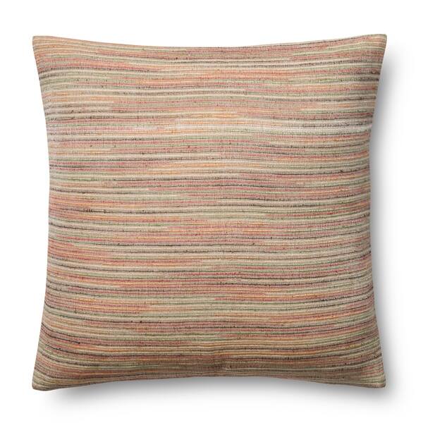 22876355 Woven Beige/ Multi Striped 22-inch Pillow Cover - Bed Bath & Beyond ...