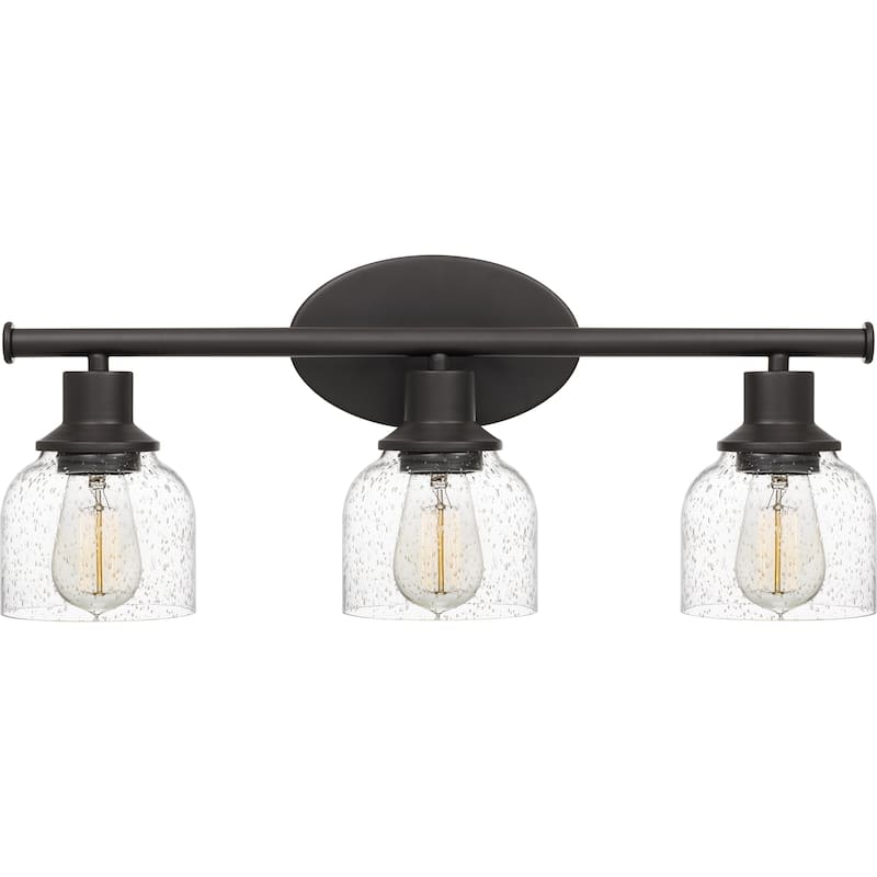 Strick & Bolton Emile 3-light Seedy Glass Vanity Light