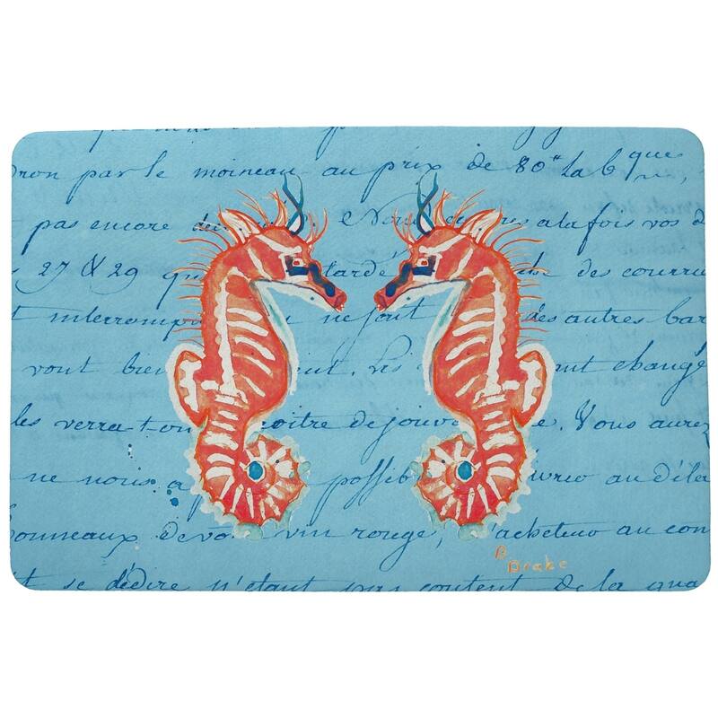 Coral Seahorses Door Mat 18x26