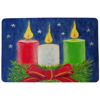 Christmas Candles Door Mat 18x26