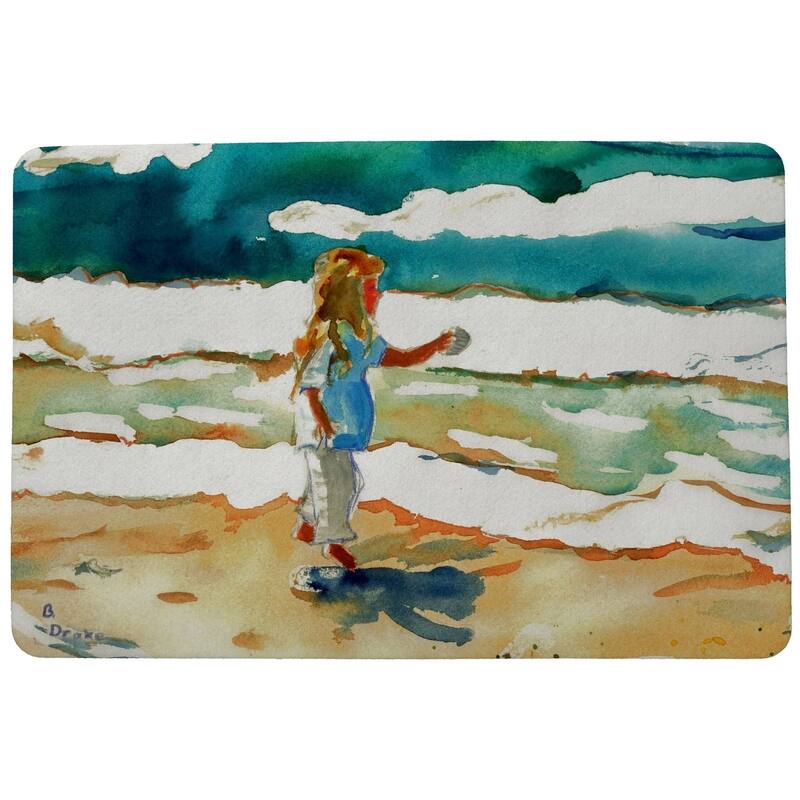 Girl at the Beach Door Mat 18x26