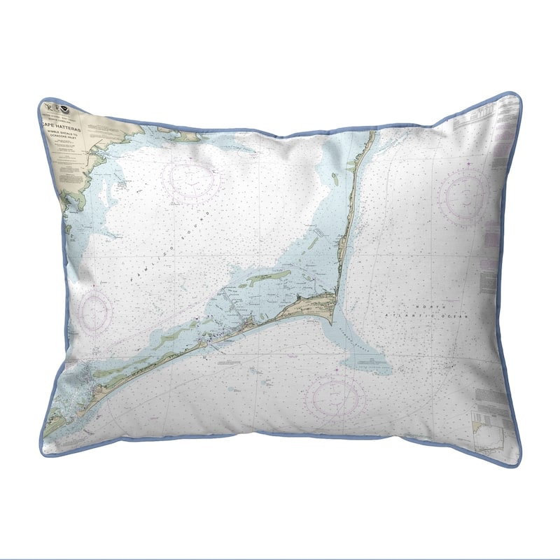 Cape Hatteras, NC Nautical Map Pillow 16x20
