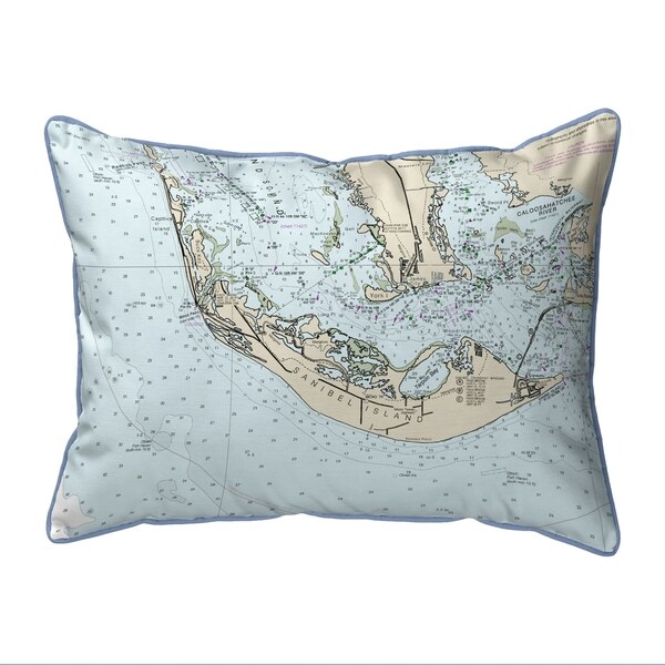 Shop Sanibell Island, FL Nautical Map Pillow 16x20 - On ...