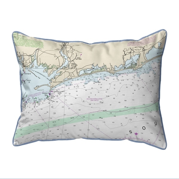 Block Island Sound, RI Nautical Map Pillow 16x20