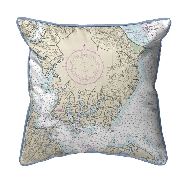 Slomons Island, MD Nautical Map Pillow 18x18