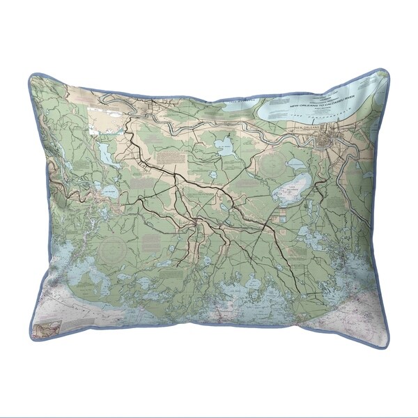 New Orleans to Calcasieu River, LA Nautical Map Large Pillow