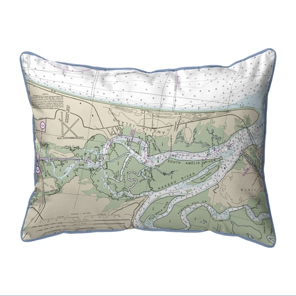 Amelia Island, FL Nautical Map Pillow 16x20
