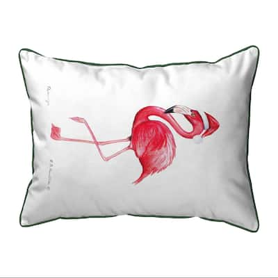 Flamingo Santa Large Pillow 16x20